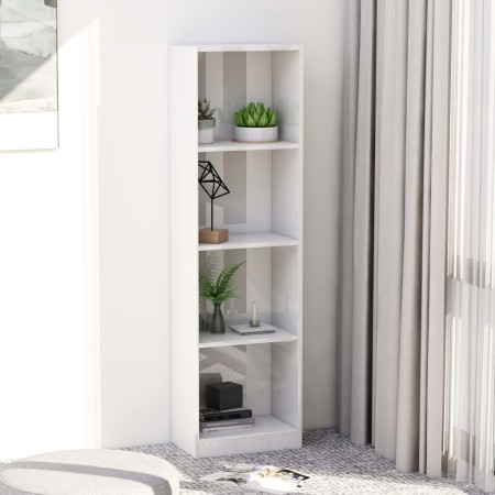 4-level engineered wood glossy white shelf by vidaXL, Bookcases and shelves - Ref: Foro24-800843, Price: 53,99 €, Discount: %