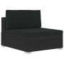 4-teiliges Gartensofa-Set und schwarze synthetische Rattankissen von vidaXL, Gartensets - Ref: Foro24-47271, Preis: 342,05 €,...