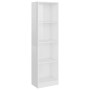 4-level engineered wood glossy white shelf by vidaXL, Bookcases and shelves - Ref: Foro24-800843, Price: 53,99 €, Discount: %