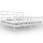 White solid wood bed frame Super King 180x200 cm by vidaXL, Beds and slatted bases - Ref: Foro24-3101364, Price: 175,53 €, Di...