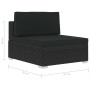 4-teiliges Gartensofa-Set und schwarze synthetische Rattankissen von vidaXL, Gartensets - Ref: Foro24-47271, Preis: 342,05 €,...