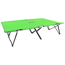 Tumbona plegable para 2 personas acero verde de , Tumbonas - Ref: Foro24-310351, Precio: 89,99 €, Descuento: %