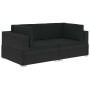 Corner sectional seat with cushions 2 pcs black PE rattan by vidaXL, Modular outdoor sofas - Ref: Foro24-47263, Price: 190,16...