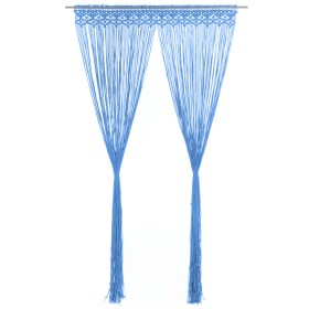 Blue cotton macrame curtain 140x240 cm by , Curtains and curtains - Ref: Foro24-323987, Price: 44,99 €, Discount: %