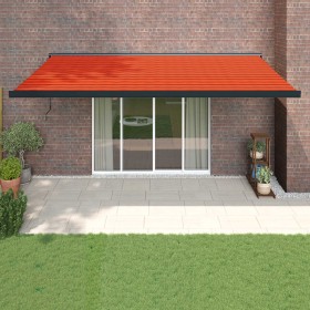 Toldo retráctil aluminio y tela naranja y marrón 5x3 m de , Toldos - Ref: Foro24-3154570, Precio: 624,99 €, Descuento: %