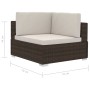 Ecksitzgruppe mit Kissen aus 2 Stück braunem PE-Rattan von vidaXL, Modulare Sofas für den Außenbereich - Ref: Foro24-47261, P...