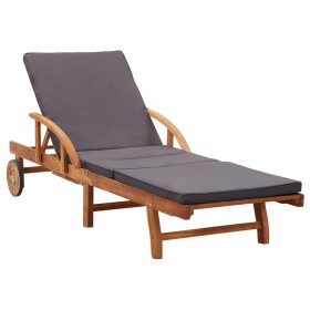 Tumbona con cojín madera maciza de acacia de vidaXL, Tumbonas - Ref: Foro24-46026, Precio: 240,99 €, Descuento: %