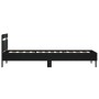 Bed frame with black engineered wood headboard 100x200 cm by , Beds and slatted bases - Ref: Foro24-838527, Price: 90,45 €, D...