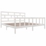 White solid wood bed frame Super King 180x200 cm by vidaXL, Beds and slatted bases - Ref: Foro24-3101364, Price: 175,53 €, Di...