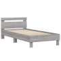 Cama con cabecero madera de ingeniería gris Sonoma 100x200 cm de , Camas y somieres - Ref: Foro24-838531, Precio: 89,60 €, De...