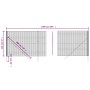 Anthracite gray galvanized steel wire fence 2.2x10 m by , fence panels - Ref: Foro24-154199, Price: 143,34 €, Discount: %