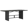 Garden table glass surface PE rattan black 190x80x74 cm by , Garden tables - Ref: Foro24-365304, Price: 179,49 €, Discount: %