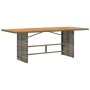 Garden table gray PE rattan wooden surface 190x80x74 cm by , Garden tables - Ref: Foro24-365310, Price: 212,17 €, Discount: %