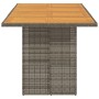 Garden table gray PE rattan wooden surface 190x80x74 cm by , Garden tables - Ref: Foro24-365310, Price: 212,17 €, Discount: %