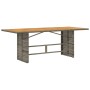 Garden table gray PE rattan wooden surface 190x80x74 cm by , Garden tables - Ref: Foro24-365310, Price: 212,17 €, Discount: %