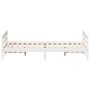 Bed frame with white pine wood headboard 120x200 cm by , Beds and slatted bases - Ref: Foro24-842791, Price: 190,08 €, Discou...