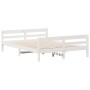 Bed frame with white pine wood headboard 120x200 cm by , Beds and slatted bases - Ref: Foro24-842791, Price: 190,08 €, Discou...