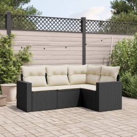 4-piece garden sofa set with black synthetic rattan cushions by , Modular outdoor sofas - Ref: Foro24-3251243, Price: 291,76 ...