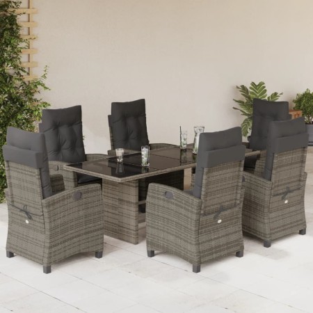 Garden dining set 7 pieces and gray synthetic rattan cushions by , Garden sets - Ref: Foro24-3212689, Price: 1,00 €, Discount: %