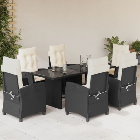 7-teiliges Garten-Essset und schwarze Kissen aus synthetischem Rattan von , Gartensets - Ref: Foro24-3212680, Preis: 872,99 €...