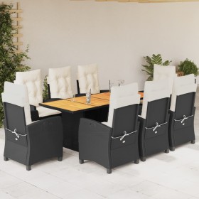 9-piece garden dining set and black synthetic rattan cushions by , Garden sets - Ref: Foro24-3212705, Price: 1,00 €, Discount: %