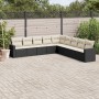 8-teiliges Gartensofa-Set und schwarze synthetische Rattankissen von , Modulare Sofas für den Außenbereich - Ref: Foro24-3251...