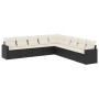 8-teiliges Gartensofa-Set und schwarze synthetische Rattankissen von , Modulare Sofas für den Außenbereich - Ref: Foro24-3251...