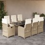 Set comedor de jardín 9 pzas con cojines ratán sintético beige de , Conjuntos de jardín - Ref: Foro24-3212261, Precio: 1,00 €...