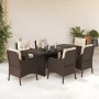 7-piece garden dining set with brown synthetic rattan cushions by , Garden sets - Ref: Foro24-3211882, Price: 718,12 €, Disco...