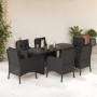 Set de comedor de jardín 7 pzas y cojines ratán sintético negro de , Conjuntos de jardín - Ref: Foro24-3211880, Precio: 691,3...