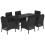 Set de comedor de jardín 7 pzas y cojines ratán sintético negro de , Conjuntos de jardín - Ref: Foro24-3211880, Precio: 691,3...