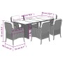 Set de comedor de jardín 7 pzas y cojines ratán sintético negro de , Conjuntos de jardín - Ref: Foro24-3211880, Precio: 691,3...