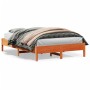 Estructura de cama madera maciza pino marrón cera 120x200 cm de , Camas y somieres - Ref: Foro24-842705, Precio: 100,56 €, De...