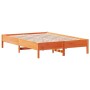 Estructura de cama madera maciza pino marrón cera 120x200 cm de , Camas y somieres - Ref: Foro24-842705, Precio: 100,56 €, De...