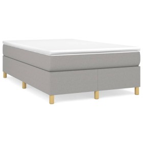 Box spring bed with light gray fabric mattress 120x190 cm by , Beds and slatted bases - Ref: Foro24-3269690, Price: 361,99 €,...