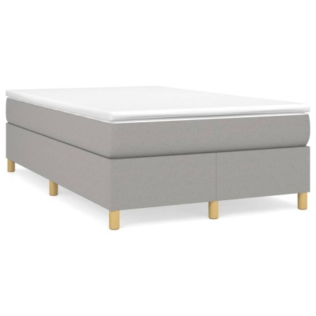 Box spring bed with light gray fabric mattress 120x190 cm by , Beds and slatted bases - Ref: Foro24-3269690, Price: 354,99 €,...