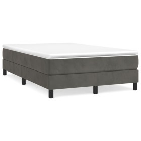 Box spring bed with dark gray velvet mattress 120x190 cm by , Beds and slatted bases - Ref: Foro24-3269678, Price: 329,18 €, ...