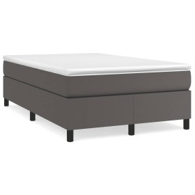 Boxspringbett mit grauer Kunstledermatratze 120x190 cm von , Betten und Lattenroste - Ref: Foro24-3269701, Preis: 352,57 €, R...