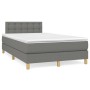 Cama box spring con colchón y LED tela marrón oscuro 120x190 cm de , Camas y somieres - Ref: Foro24-3270117, Precio: 379,76 €...