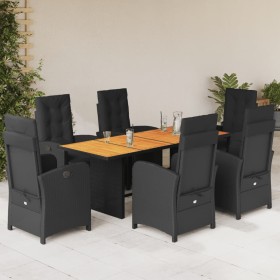 7-piece garden dining set and black synthetic rattan cushions by , Garden sets - Ref: Foro24-3212504, Price: 1,00 €, Discount: %