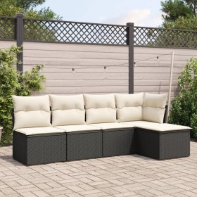 5-teiliges Gartenmöbel-Set und schwarze synthetische Rattankissen von , Gartensets - Ref: Foro24-3249355, Preis: 266,87 €, Ra...