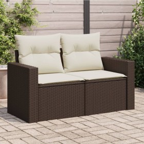 Garden sofa with cushions 2 seater brown synthetic rattan by , Outdoor sofas - Ref: Foro24-366209, Price: 162,54 €, Discount: %