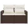 Garden sofa with cushions 2 seater brown synthetic rattan by , Outdoor sofas - Ref: Foro24-366209, Price: 163,59 €, Discount: %