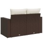 Garden sofa with cushions 2 seater brown synthetic rattan by , Outdoor sofas - Ref: Foro24-366209, Price: 163,59 €, Discount: %