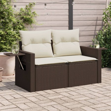 Gartensofa mit Kissen, 2-Sitzer, braunes synthetisches Rattan von , Outdoor-Sofas - Ref: Foro24-366221, Preis: 172,74 €, Raba...