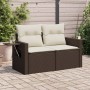 Garden sofa with cushions 2 seater brown synthetic rattan by , Outdoor sofas - Ref: Foro24-366221, Price: 172,98 €, Discount: %