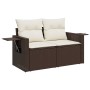 Gartensofa mit Kissen, 2-Sitzer, braunes synthetisches Rattan von , Outdoor-Sofas - Ref: Foro24-366221, Preis: 172,74 €, Raba...