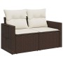 Garden sofa with cushions 2 seater brown synthetic rattan by , Outdoor sofas - Ref: Foro24-366221, Price: 172,98 €, Discount: %