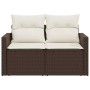 Garden sofa with cushions 2 seater brown synthetic rattan by , Outdoor sofas - Ref: Foro24-366221, Price: 172,98 €, Discount: %