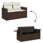 Garden sofa with cushions 2 seater brown synthetic rattan by , Outdoor sofas - Ref: Foro24-366221, Price: 172,98 €, Discount: %